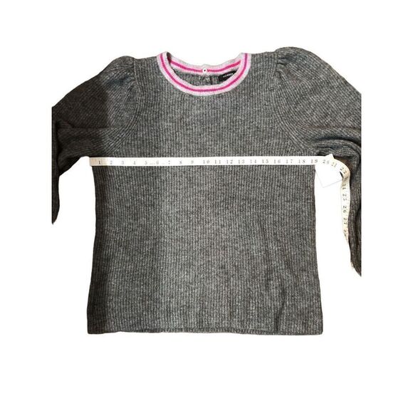 Halogen Sweater Grey Heather Stripe Neck Crew Neck Pullover XL - Picture 6 of 9